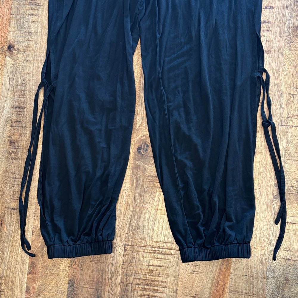 Black Drawstring Pants - image 2